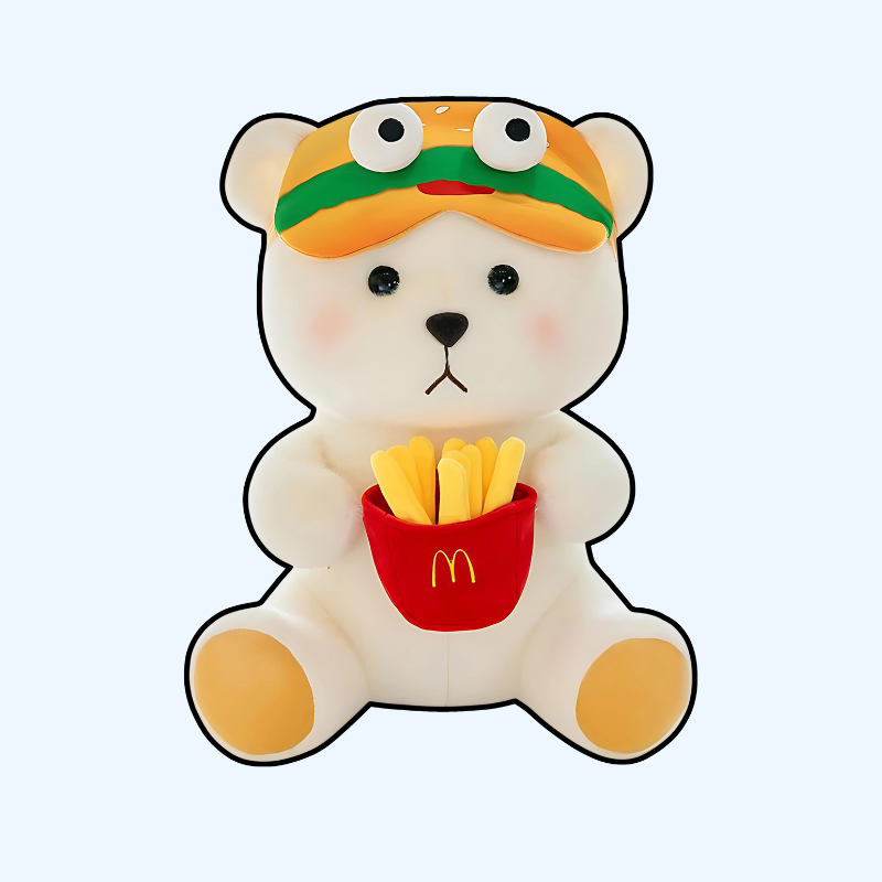 omgkawaii Stuffed Animals White / 35 CM Burger Bear Plush with Fries