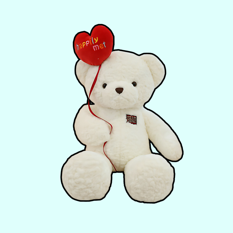 omgkawaii Stuffed Animals White / 35 CM Happily Met Teddy Bear with Heart Balloon