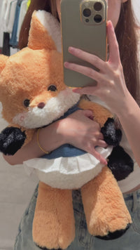 Renard en peluche délice en jean