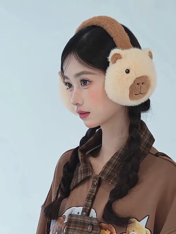 Maginhawang Capybara Plush Earmuffs