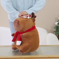 Snuggly Holiday Reindeer Capybara Plush