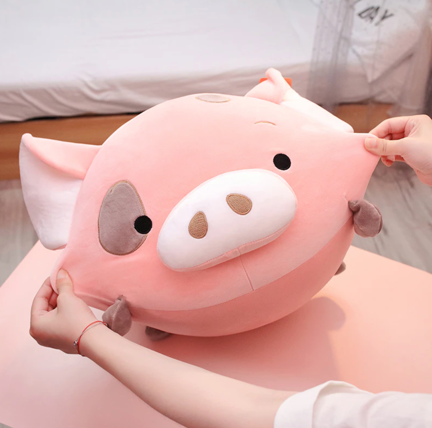 Cute Fat Pig Plush White 35 CM