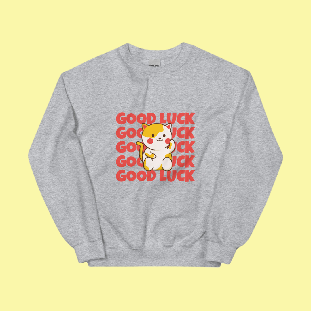 omgkawaii Kawaii Good Luck Cat Unisex Sweatshirt