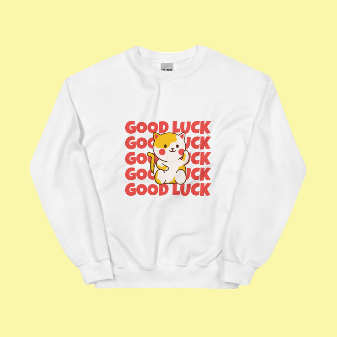 omgkawaii Kawaii Good Luck Cat Unisex Sweatshirt