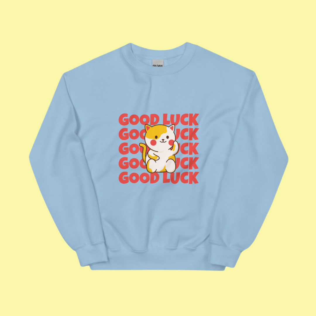 omgkawaii Kawaii Good Luck Cat Unisex Sweatshirt