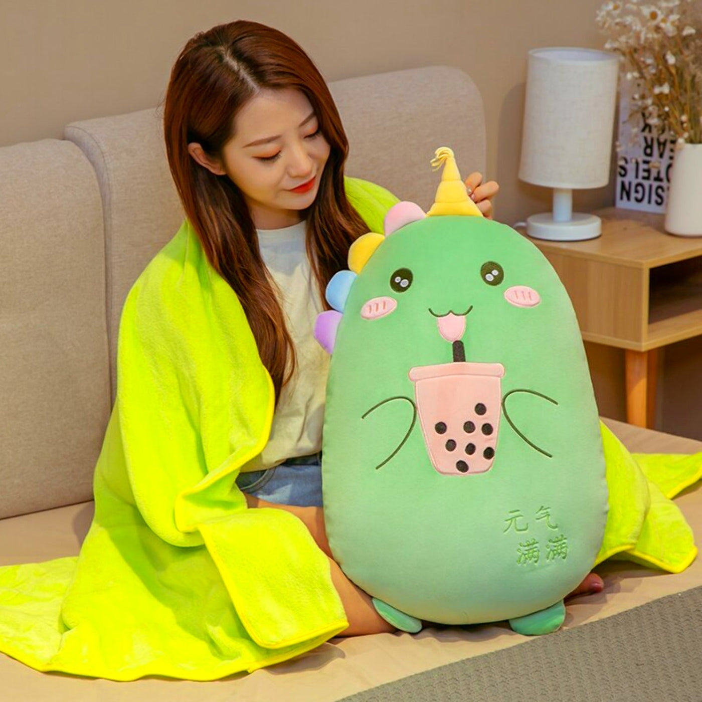 omgkawaii 🐰 Land Animals Plushies Cute Boba Dinosaur Hand Warmer Pillow