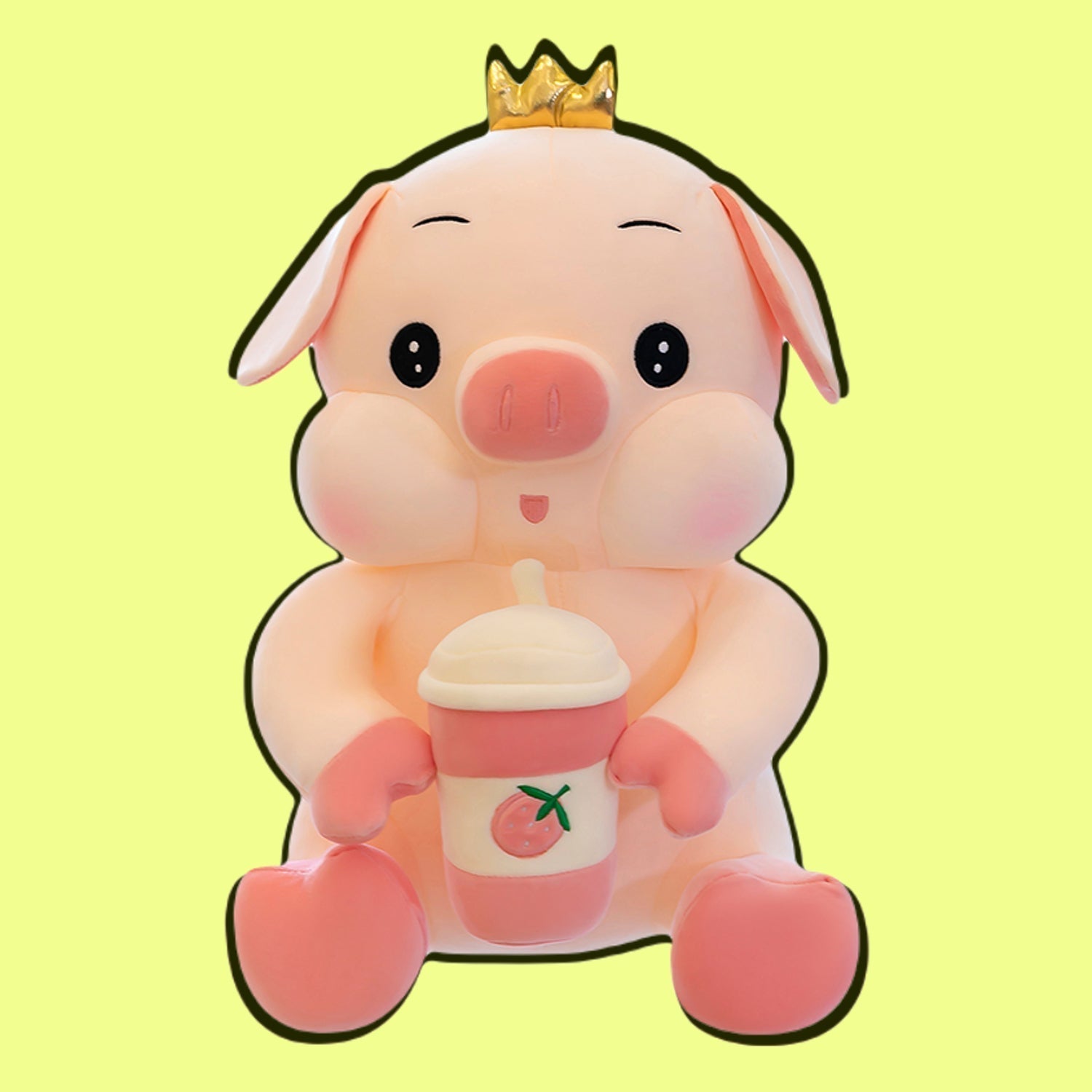 omgkawaii 🐰 Land Animals Plushies Super kawaii Pig with Strawberry Drink