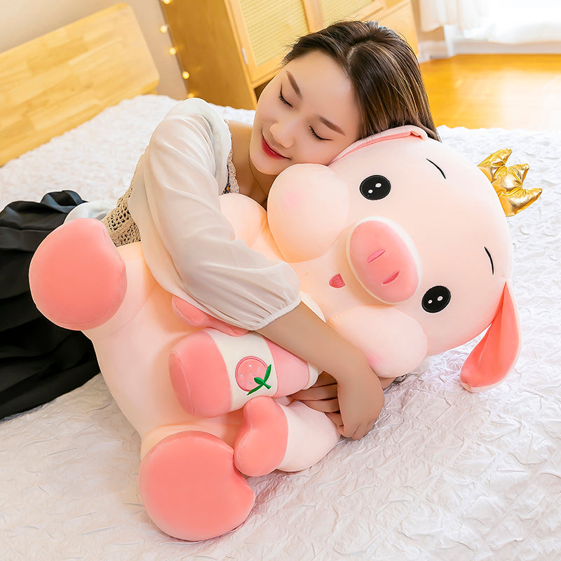 omgkawaii 🐰 Land Animals Plushies Super kawaii Pig with Strawberry Drink