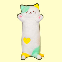 omgkawaii 🐰 Land Animals Plushies Yellow Green Kawaii Long Kitten Plush Pillow