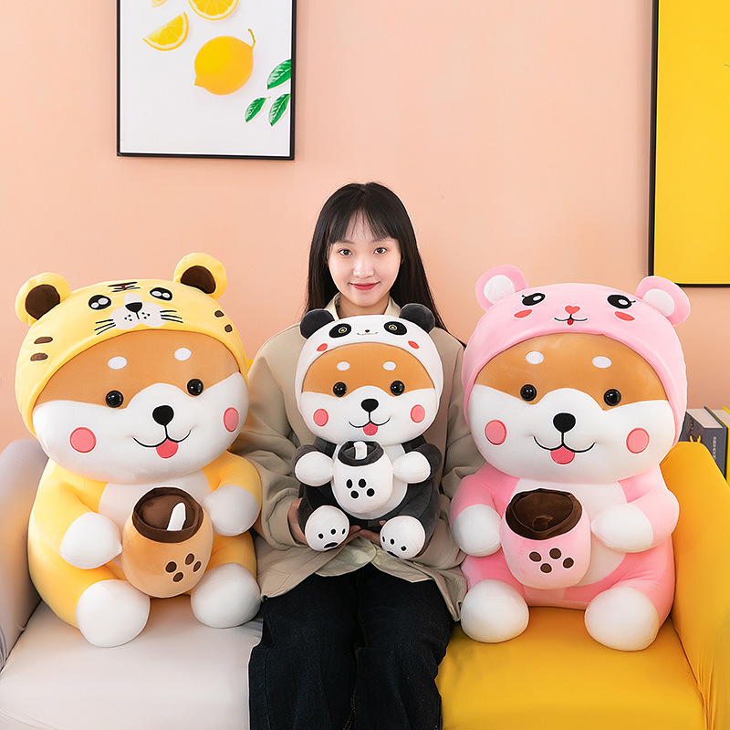 omgkawaii Stuffed Animals Milk Tea Dog Turns Into Tiger Plush Toy