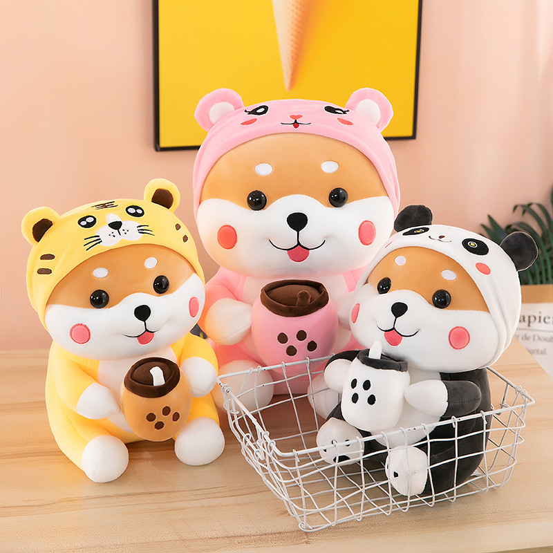 omgkawaii Stuffed Animals Milk Tea Dog Turns Into Tiger Plush Toy