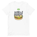 omgkawaii White / S Yummy Burger Cat Short-Sleeve Unisex T-Shirt