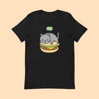 omgkawaii Yummy Burger Cat Short-Sleeve Unisex T-Shirt