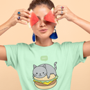omgkawaii Yummy Burger Cat Short-Sleeve Unisex T-Shirt