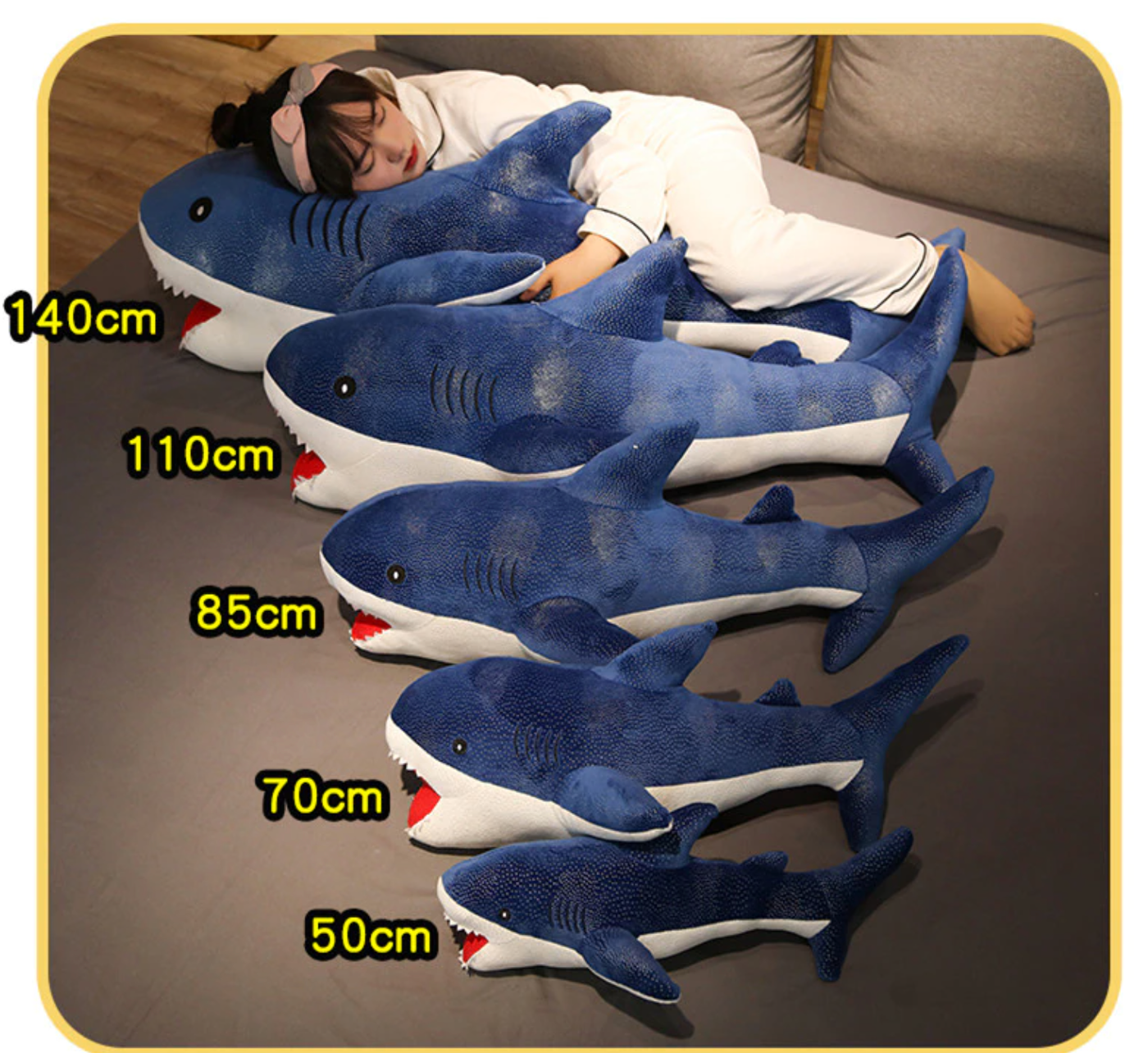 Cute Shark Plush Toys Gray 50 CM