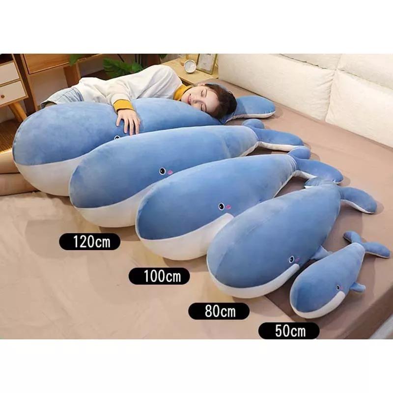 Jouets en peluche geants de grande taille en forme de baleine Noir 50 CM