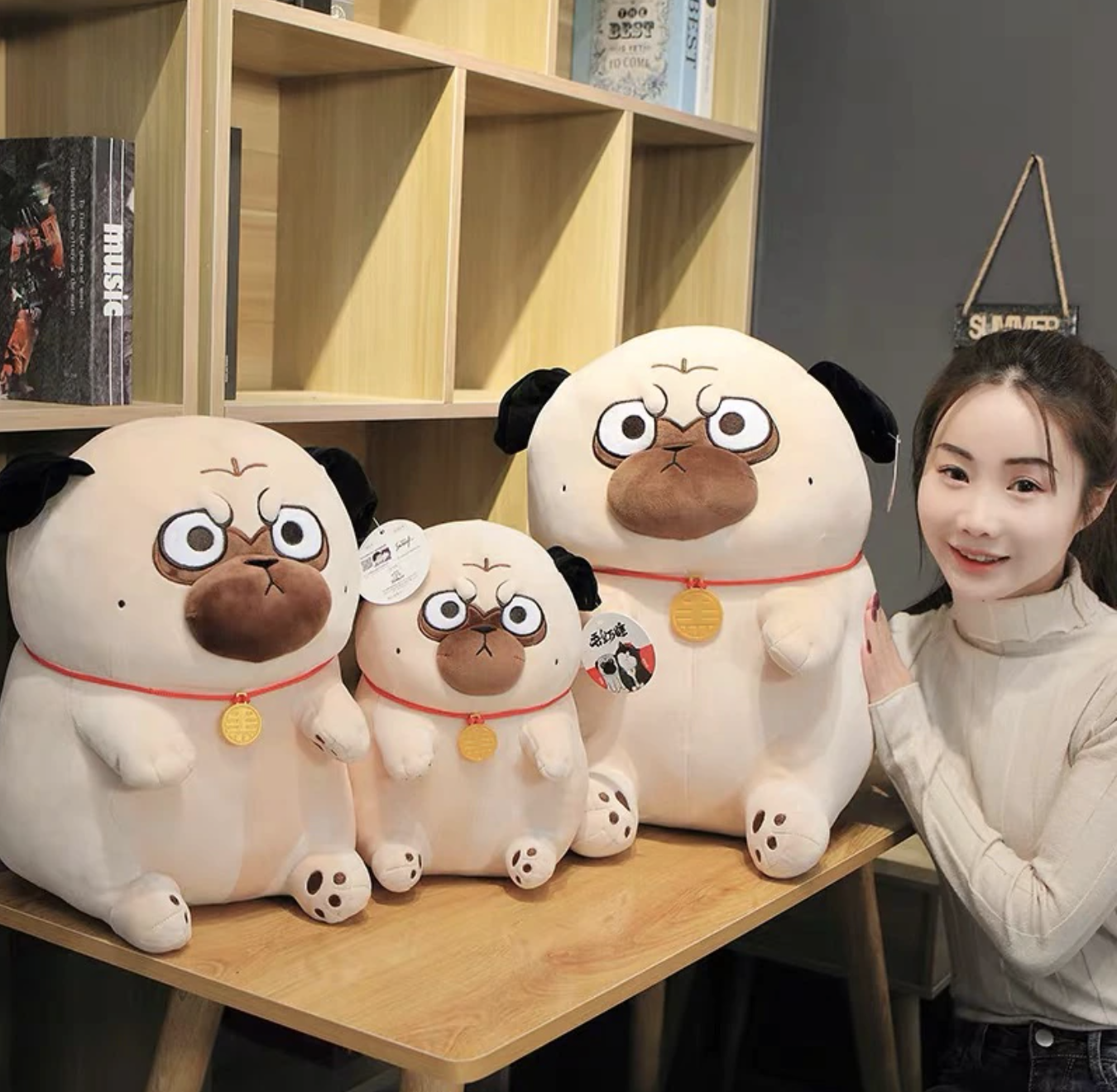 omgkawaiii Giant Pug stuffed Animal