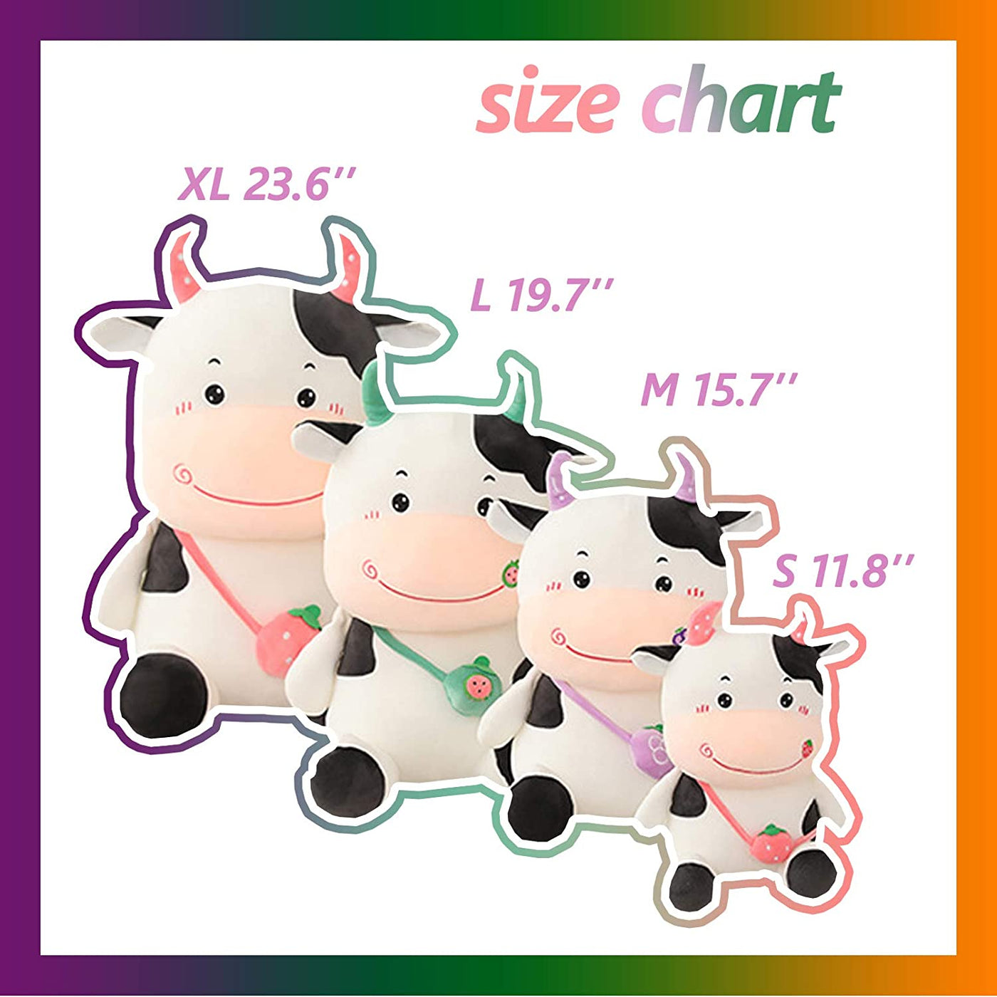 omgkawaiii 🐰 Land Animals Plushies 30 CM Kawaii Strawberry Cow stuffed animal