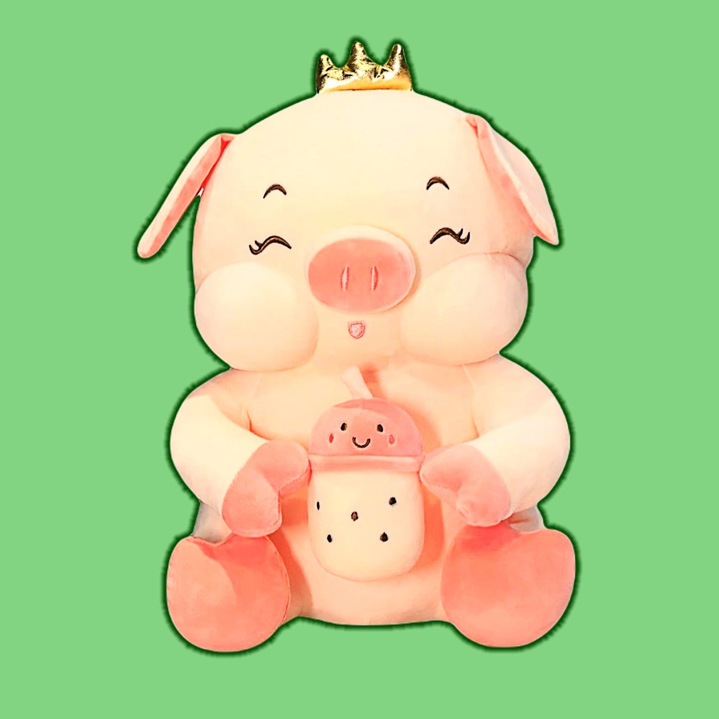 omgkawaiii 🐰 Land Animals Plushies Angel Pig With Milk Tea Cup