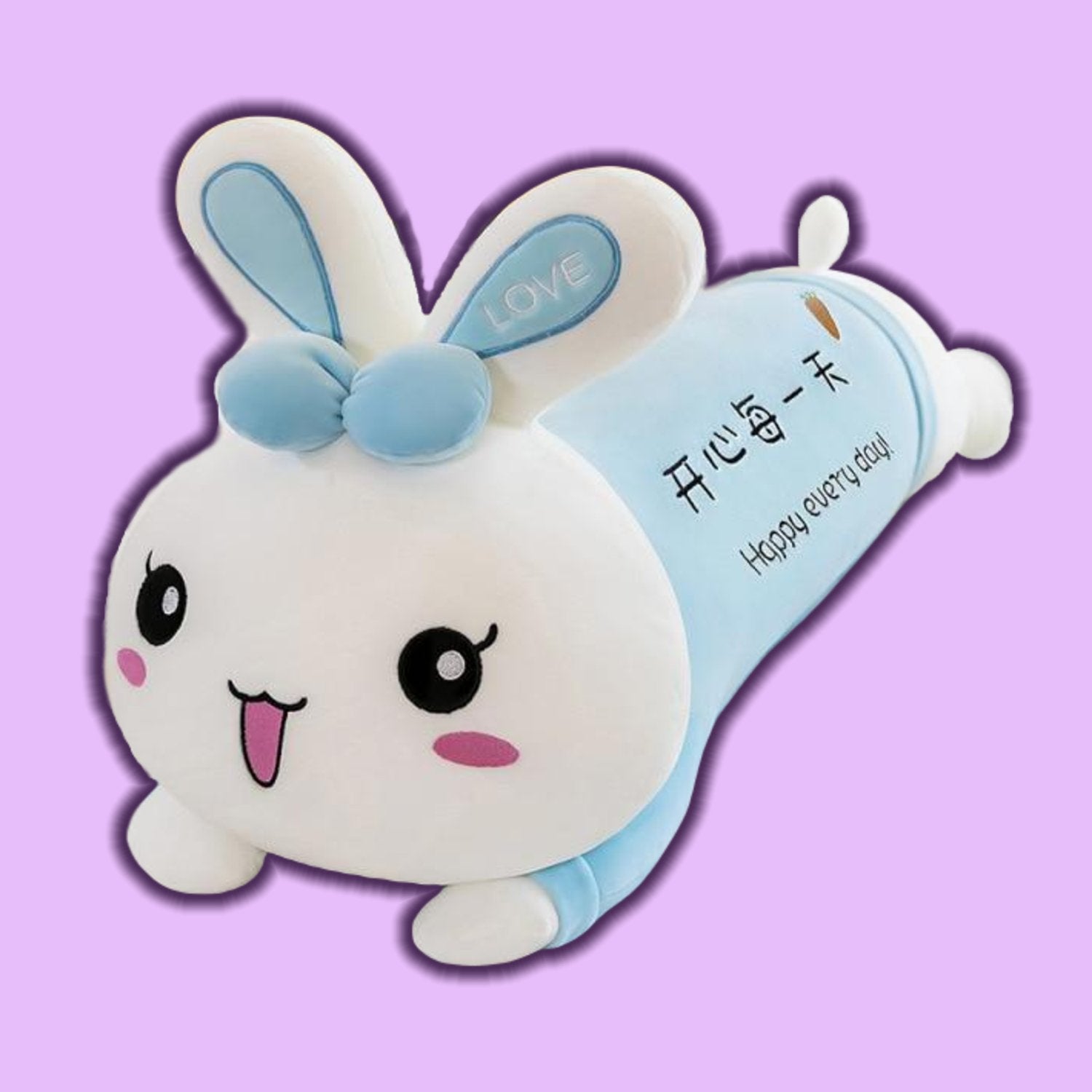 omgkawaiii 🐰 Land Animals Plushies Blue / Happy Every Day / 110 CM Kawaii Rabbit plush Toy Doll