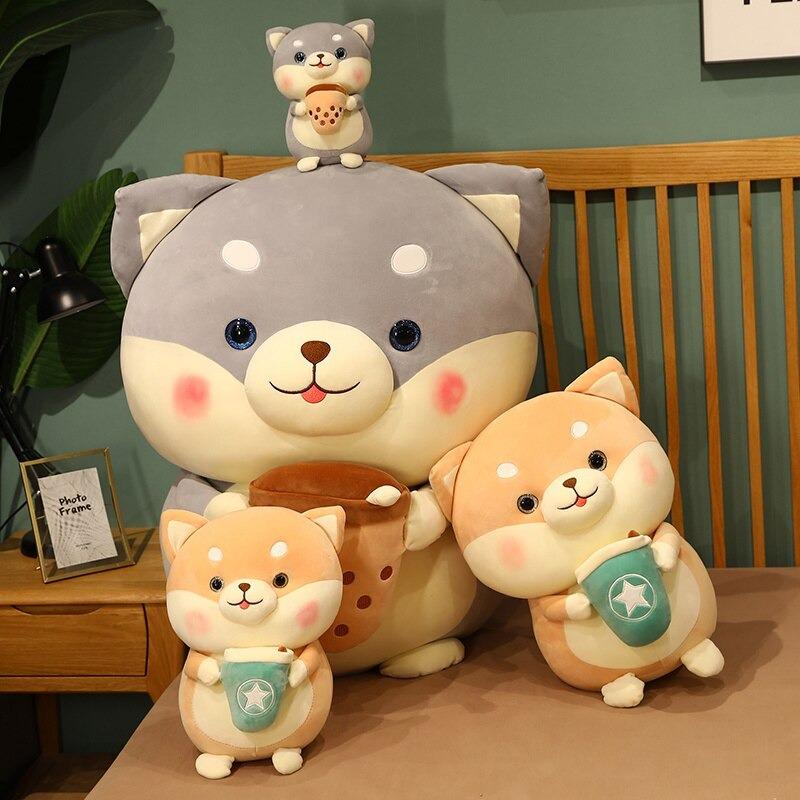 omgkawaiii 🐰 Land Animals Plushies Bubble Tea Boba Shiba Inu Stuffed Animal Plush Toy