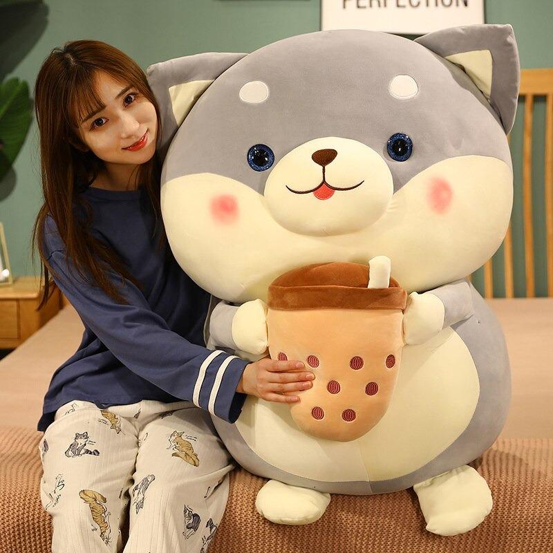 omgkawaiii 🐰 Land Animals Plushies Bubble Tea Boba Shiba Inu Stuffed Animal Plush Toy