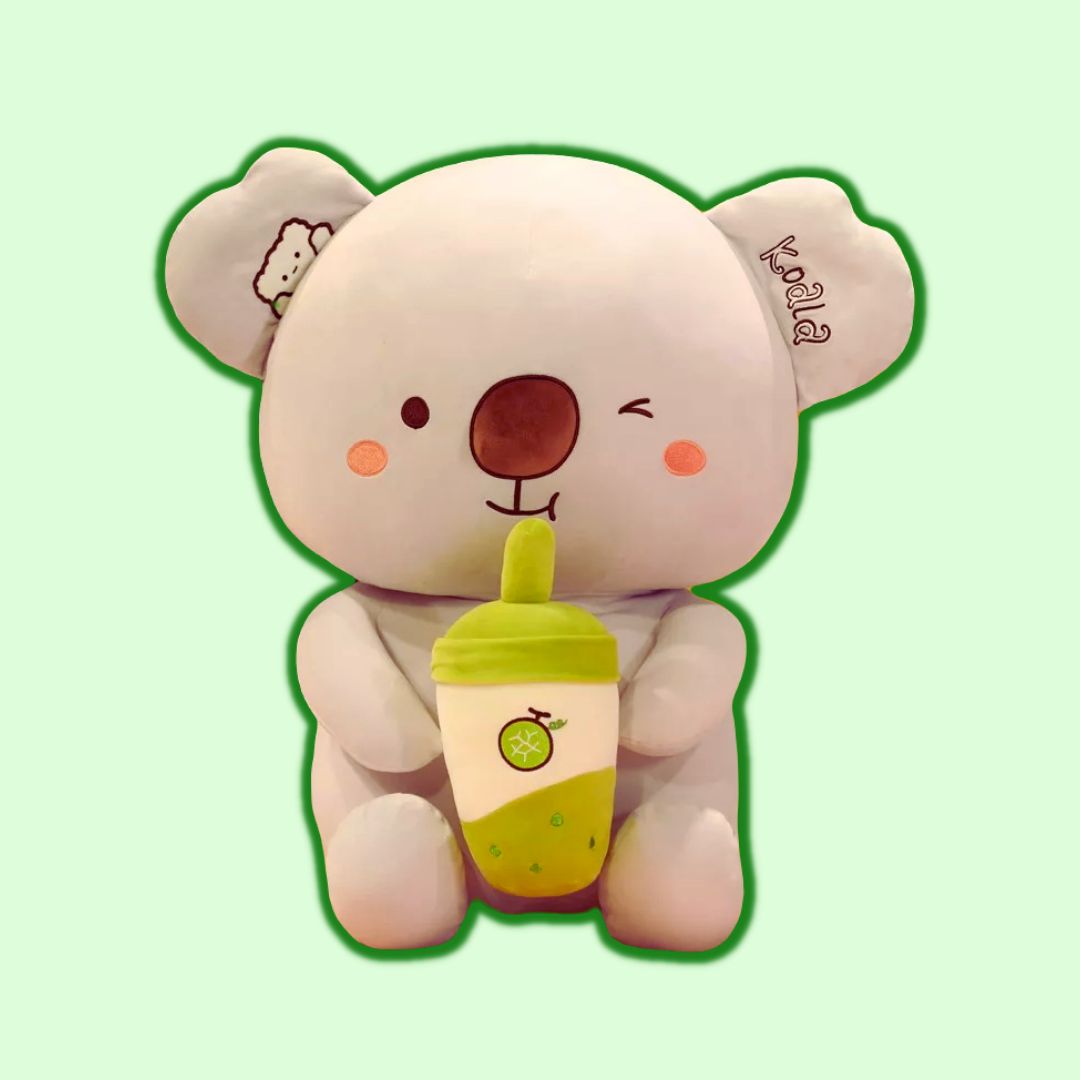 omgkawaiii 🐰 Land Animals Plushies Green / 35 CM Kawaii Koala Holding Bubble Tea