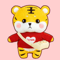 omgkawaiii 🐰 Land Animals Plushies Heart sweater Kawaii Christmas Tiger Plush Toy