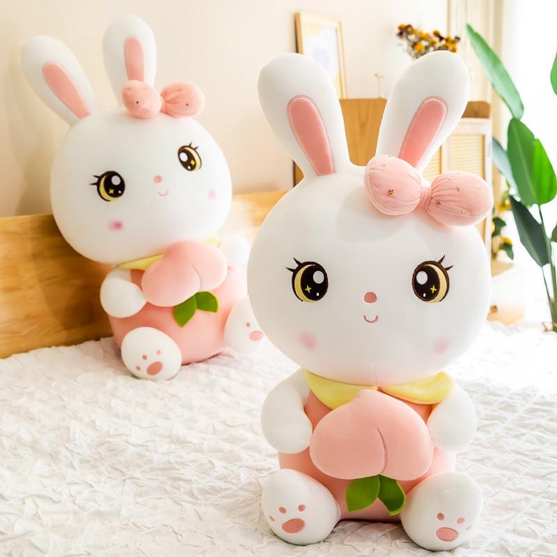 Peach Bunny Rabbit Plush Toy omgkawaii