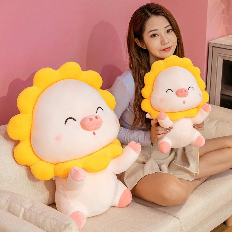 omgkawaiii 🐰 Land Animals Plushies Pig with Sunflower Plush