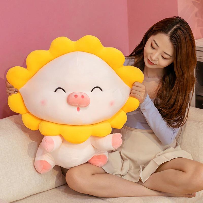 omgkawaiii 🐰 Land Animals Plushies Pig with Sunflower Plush