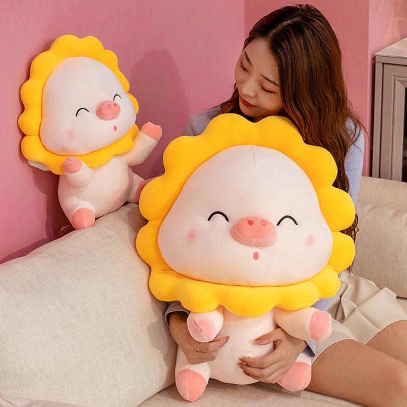 omgkawaiii 🐰 Land Animals Plushies Pig with Sunflower Plush