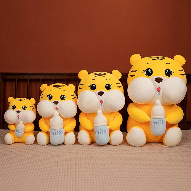 omgkawaiii 🐰 Land Animals Plushies Tiger Hug baby bottle Plush Toy