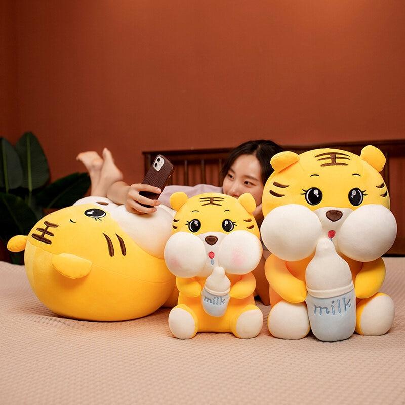 omgkawaiii 🐰 Land Animals Plushies Tiger Hug baby bottle Plush Toy