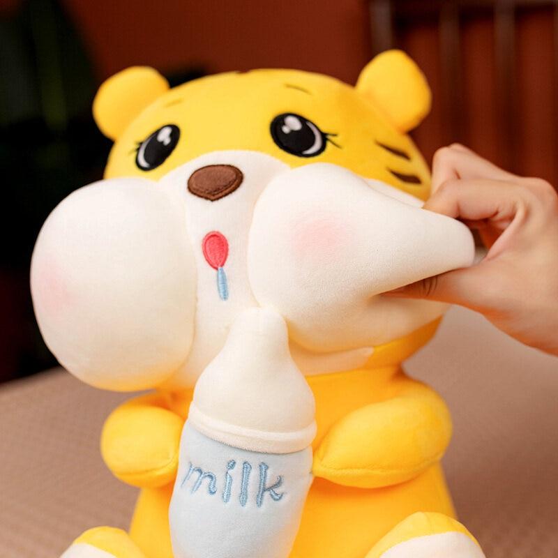 omgkawaiii 🐰 Land Animals Plushies Tiger Hug baby bottle Plush Toy