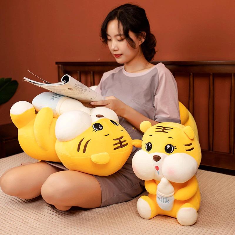 omgkawaiii 🐰 Land Animals Plushies Tiger Hug baby bottle Plush Toy